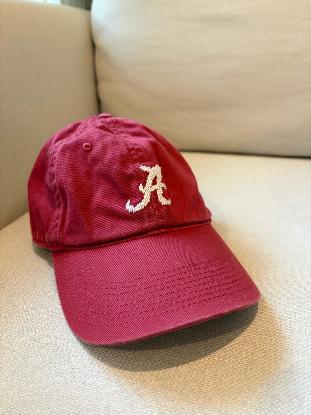 Smathers & Branson Alabama Crimson Tide Needlepoint Hat Cap Red OS